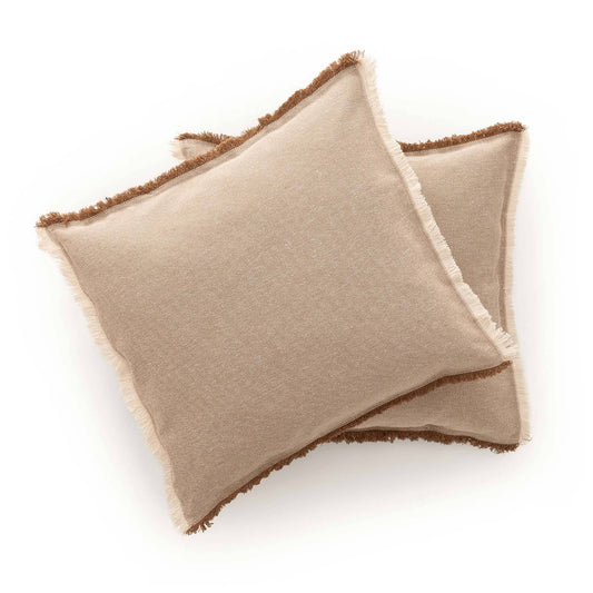 Conjunto 2 Capas de Almofada com Franjas 50x50 cm
