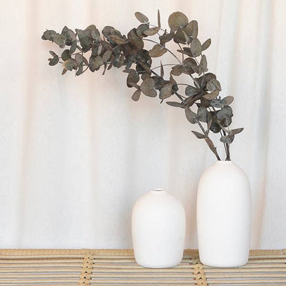 Jarra Decorativa Bio em Cerâmica Branca 19 cm
