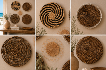 Conjunto de Pratos de Parede em Fibra Natural