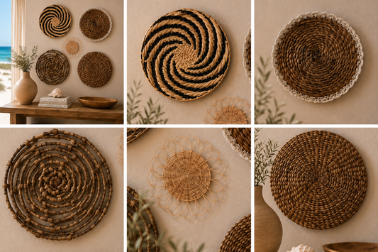 Conjunto de Pratos de Parede em Fibra Natural