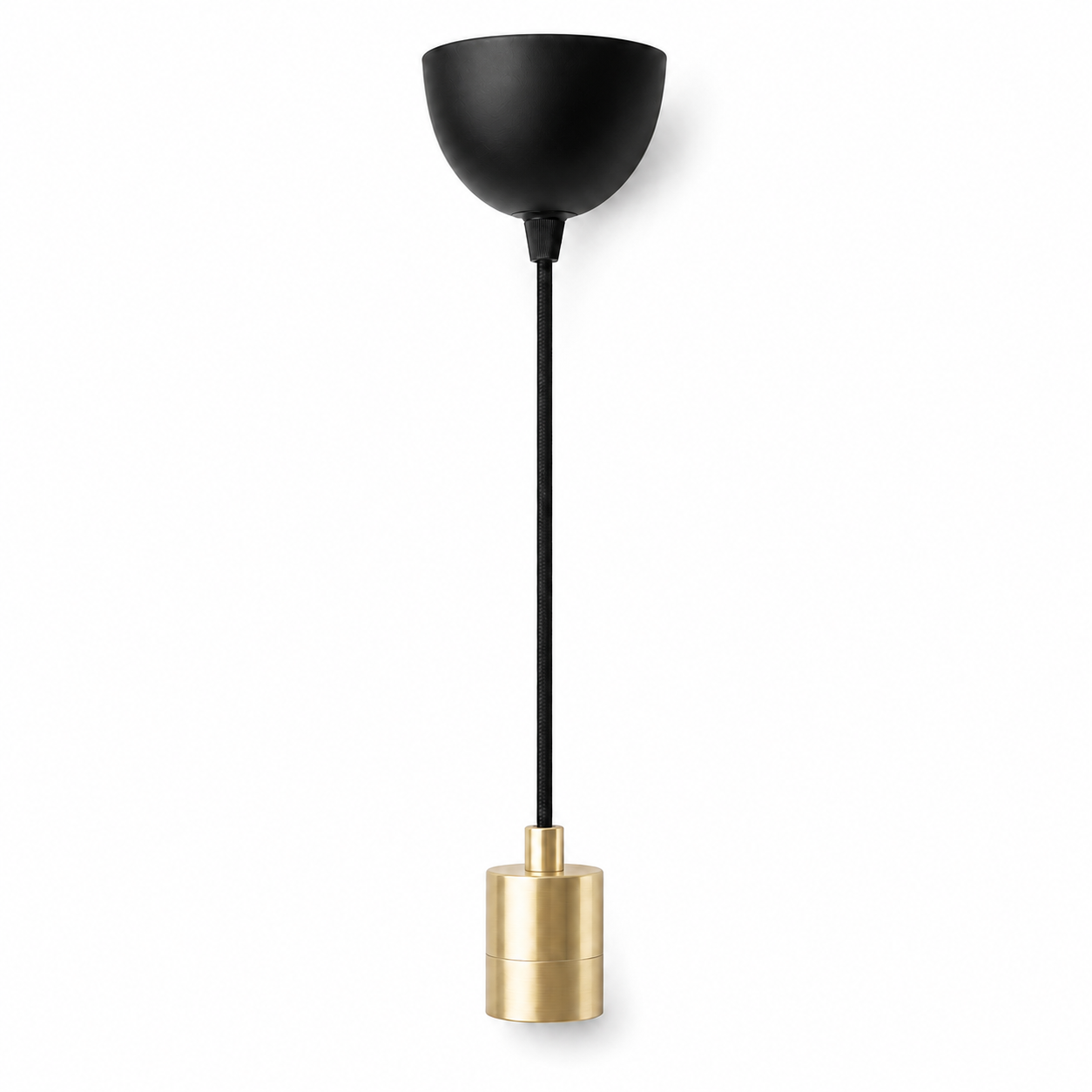 Suspensão de Abajur Preto e Dourado