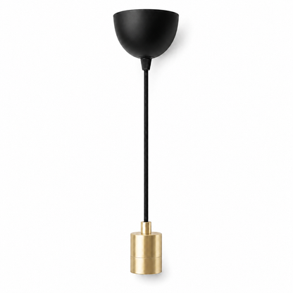 Suspensão de Abajur Preto e Dourado