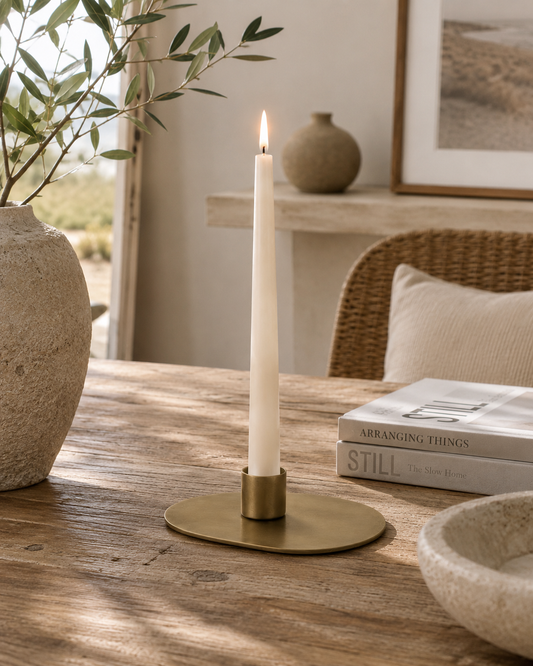 Suporte para Velas em Latão Dourado