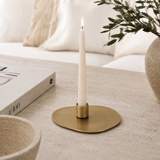 Suporte para Velas em Latão Dourado