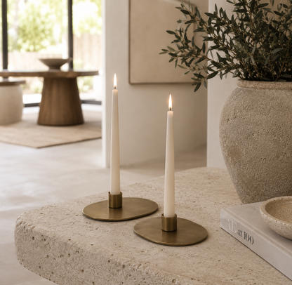 Suporte para Velas em Latão Dourado
