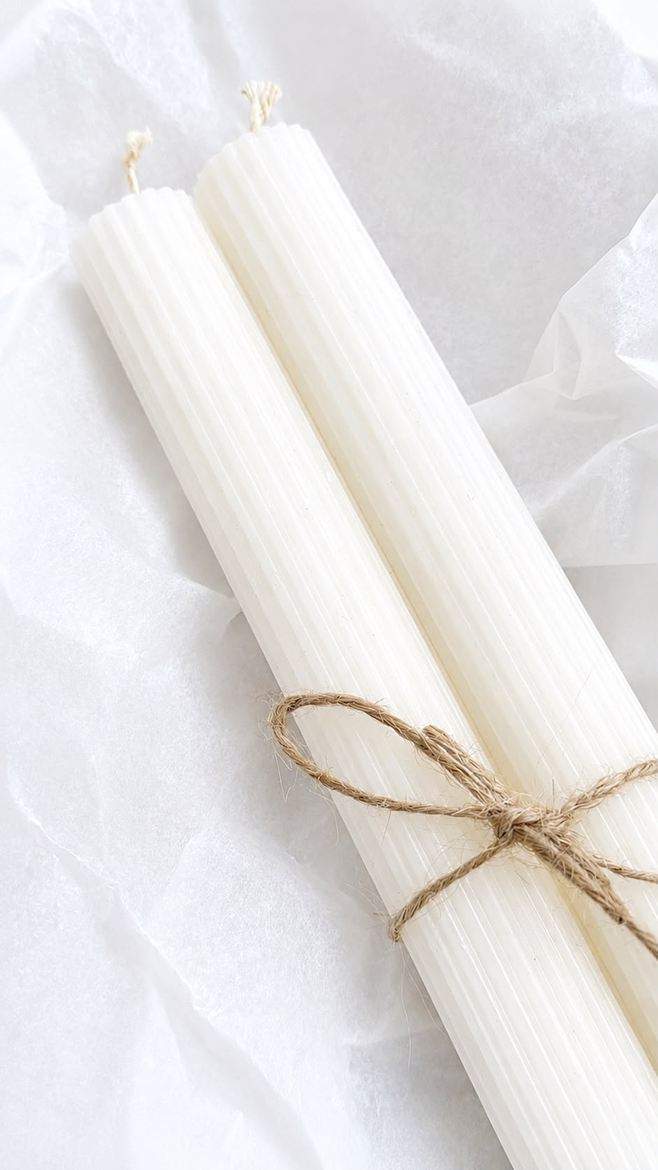 Conjunto de Velas Caneladas Areia