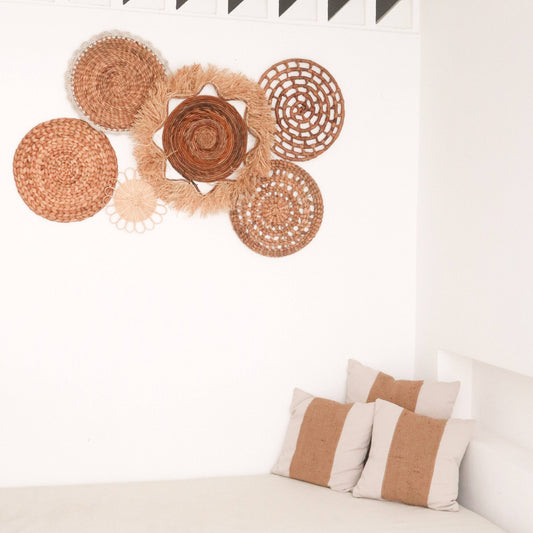 Conjunto Decorativo Coastal em Fibras Naturais