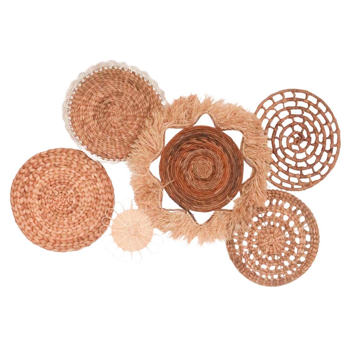 Conjunto Decorativo Coastal em Fibras Naturais