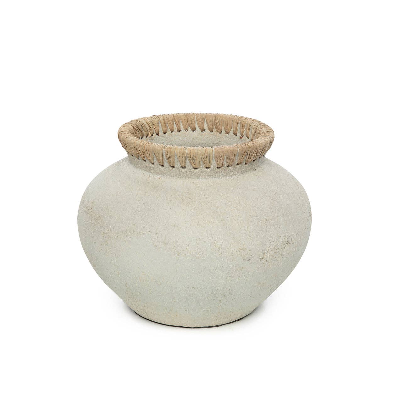 Vaso Decorativo em Terracota Natural com Ráfia