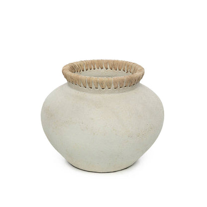 Vaso Decorativo em Terracota Natural com Ráfia