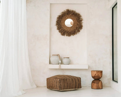 Vaso Decorativo em Terracota Natural com Ráfia