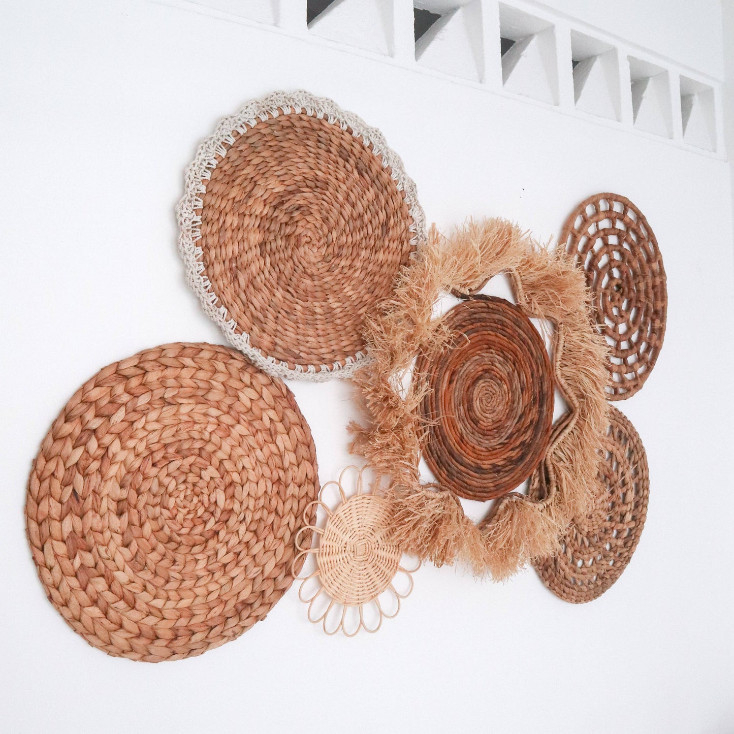 Conjunto Decorativo Coastal em Fibras Naturais