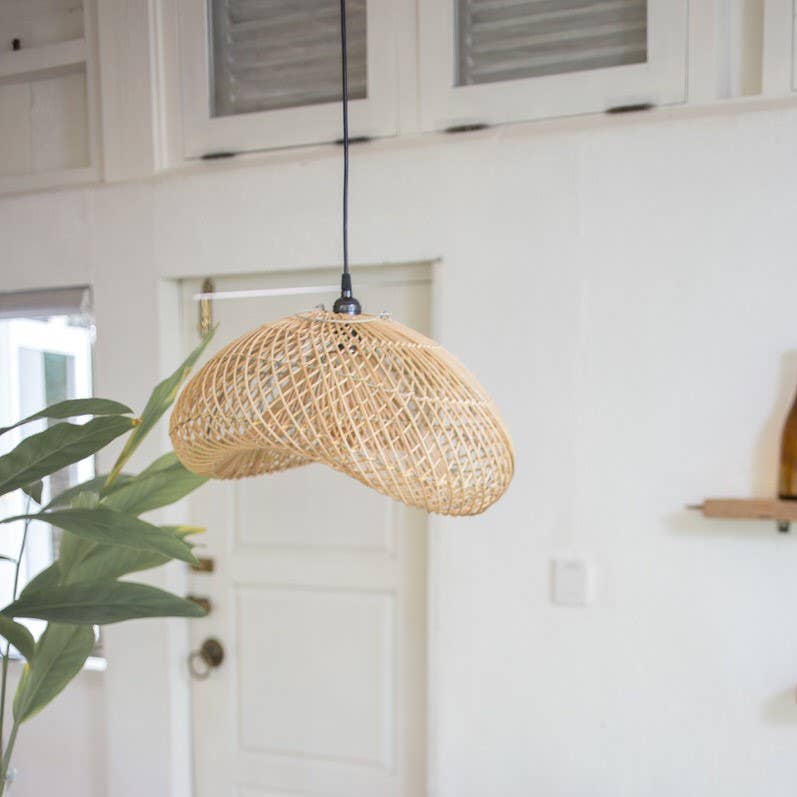 Abajur Suspenso em Fibra Natural